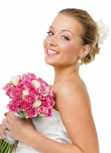bridal, pink roses