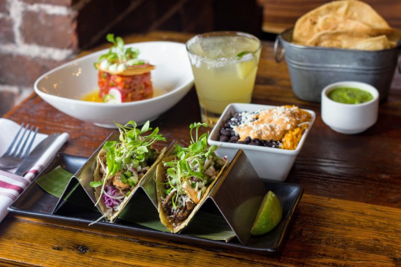 Short Rib Tacos, Tuna Ceviche, Rice and Beans (2)